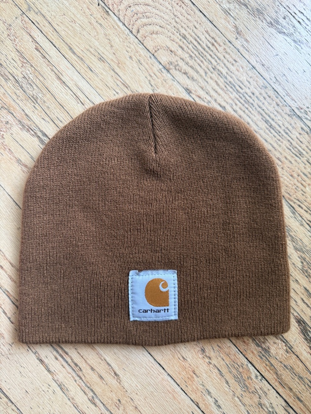 NWOT Carhartt Brown Knit Beanie with Logo Patch